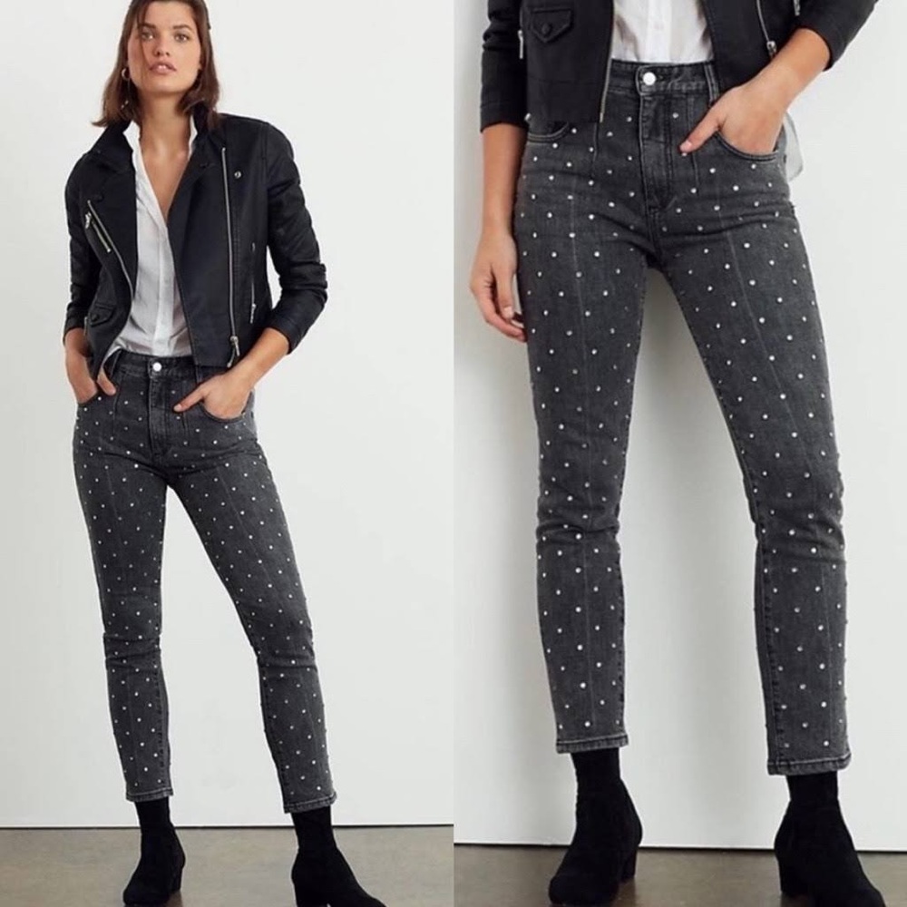 Anthropologie Pilcro Ultra High Rise Beaded Jean